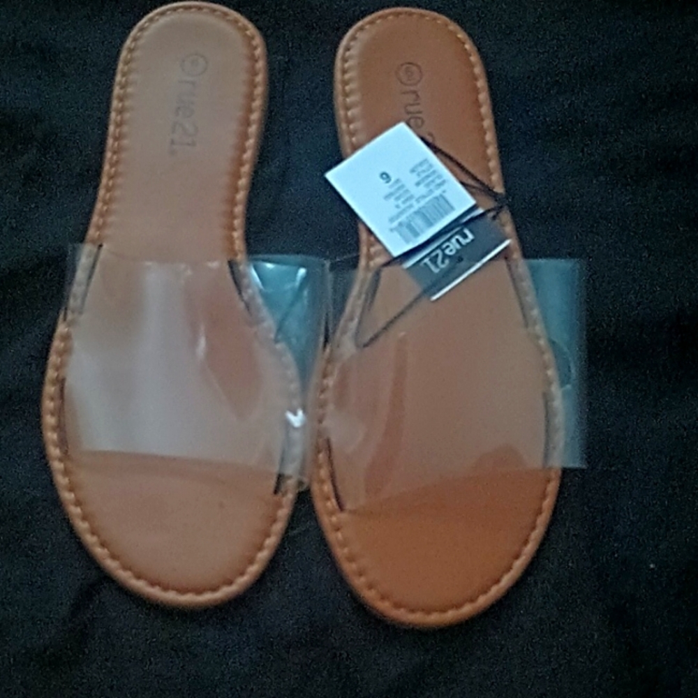 Rue 21 Brand New Clear Slide Sandals ✨✨